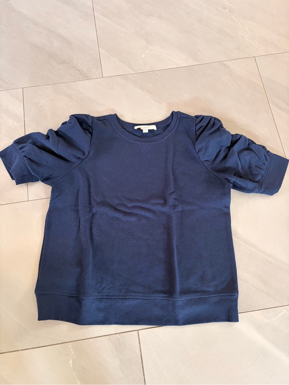 Loft Woman’s Navy Puff-Sleeve Top